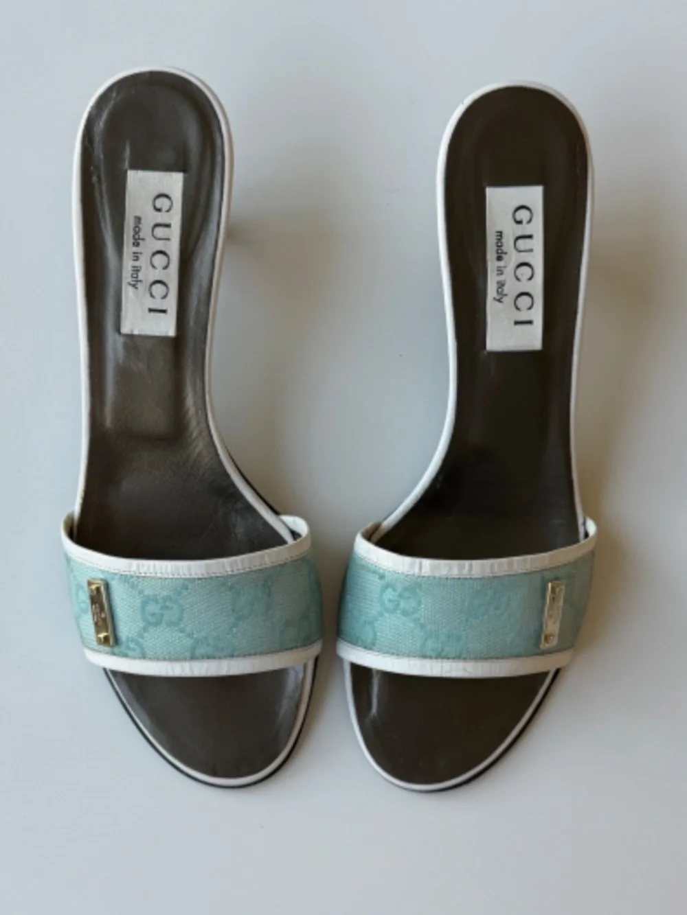 Vintage Gucci by Tom Ford GG monogram kitten heel slide mules, IT 38
